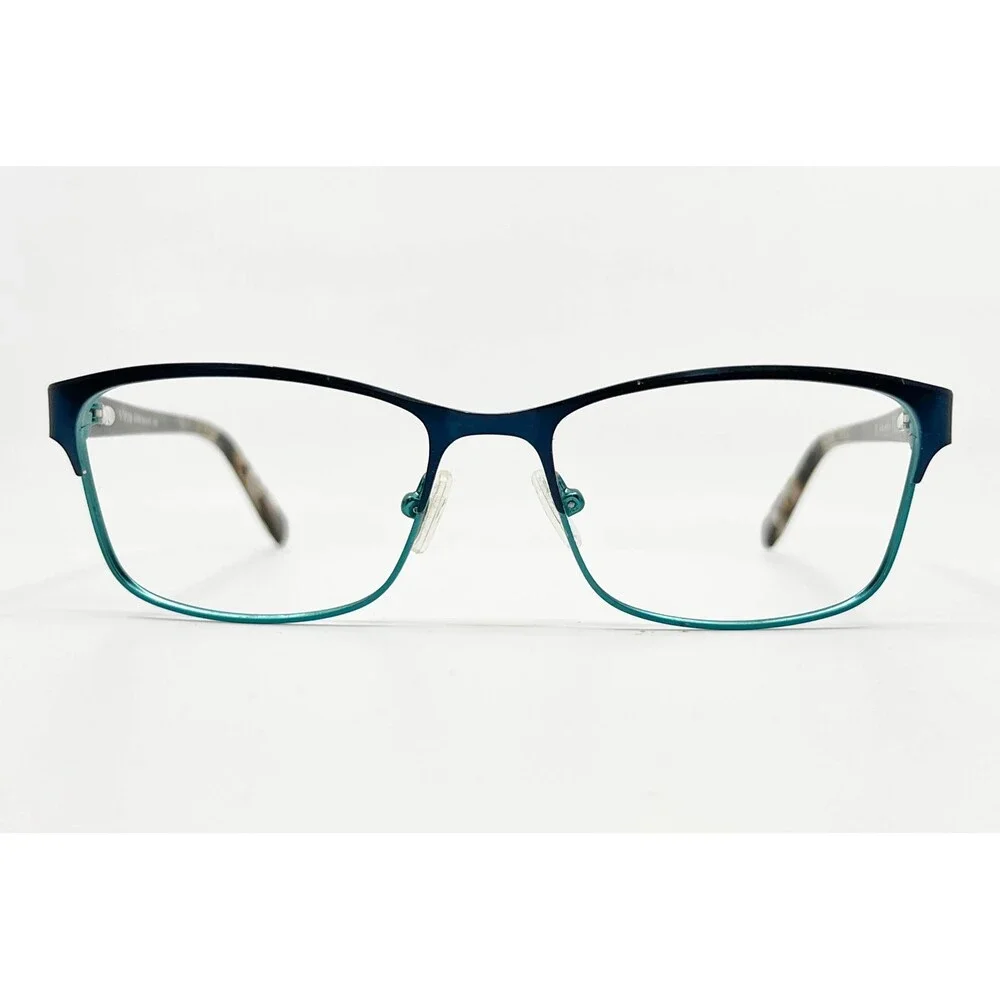 Phoebe Eyeglasses Women Teal Blue Rhinestone Accents 52-16-135